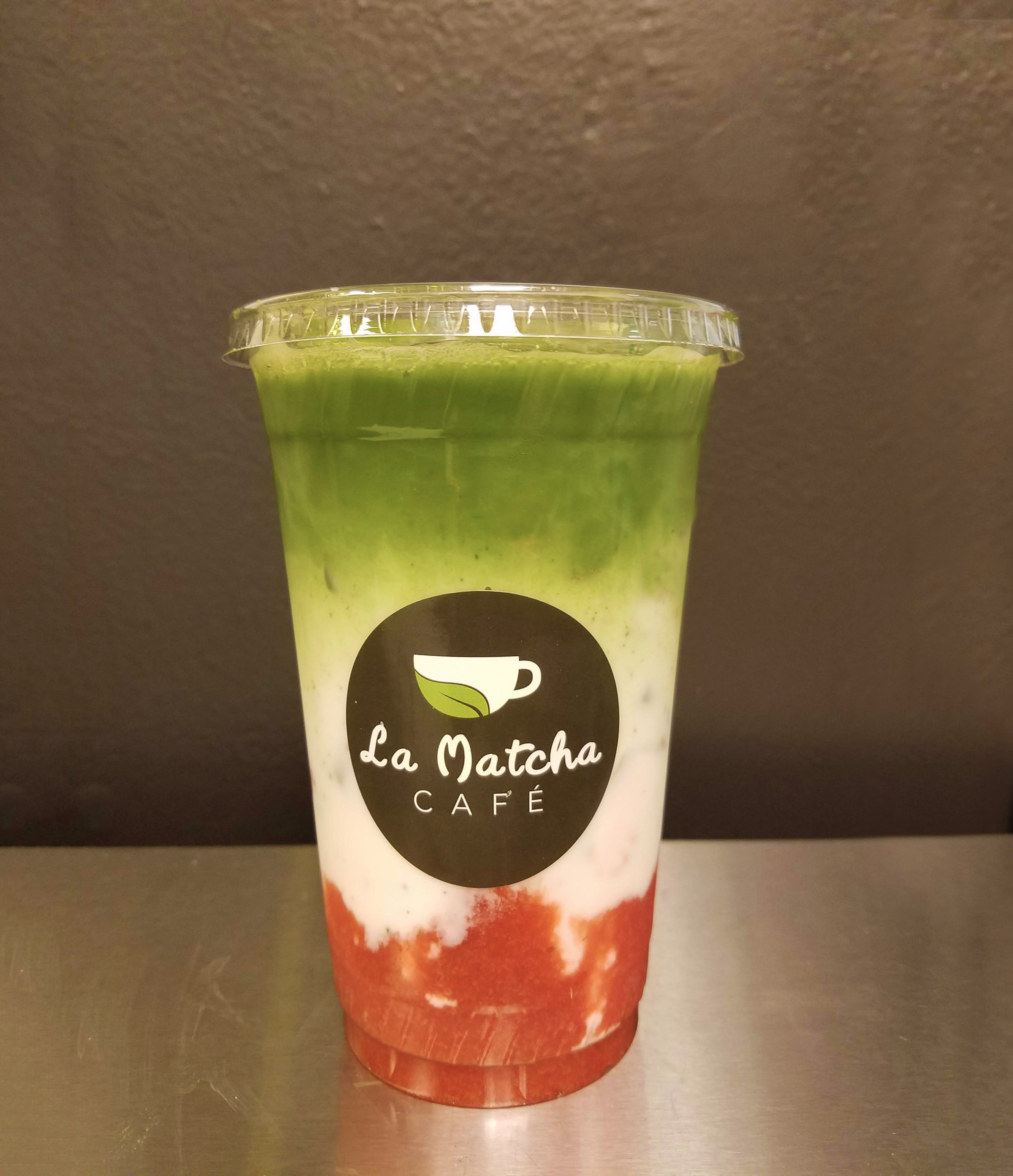 Strawberry Matcha Latte Boba La Matcha Cafe Housemade Baked